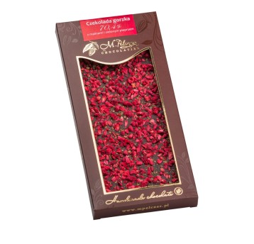 Czekolada gorzka 70,4% z mal. i ziel. pieprzem