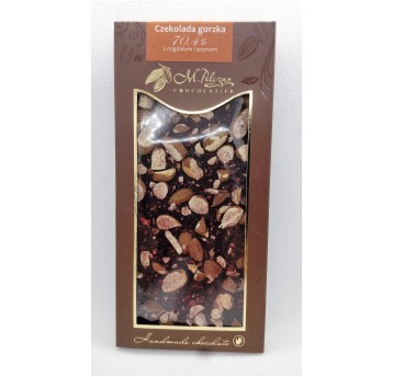 Czekolada gorzka 70,4% z migdałami i jeżyną
