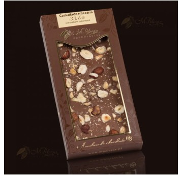 Czekolada mleczna 33,6% z orzechami laskowymi