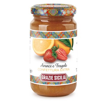 Grazie Sicilia, Dżem pomarańcza z truskawką, 240g